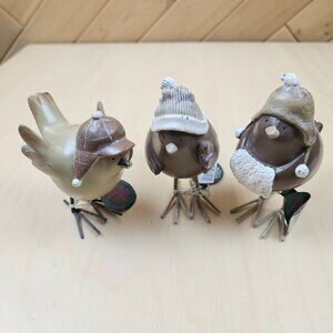 3 Sullivans Decorative Winter Bird Figurines With Hats & Scarves by Valerie